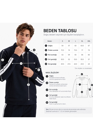 We&me Boxy Fit Gömlek Yaka Sporcu Erkek Sweatshirt İndigo