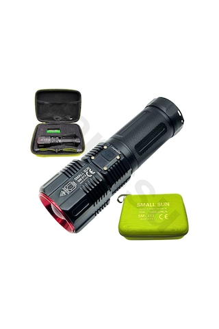 Sm-313 50w 5000 Lümen Profesyonel Şarjlı El Feneri - 1.5 Km Menzilli & 7200 Mah Güçlü Batarya Seti Siyah