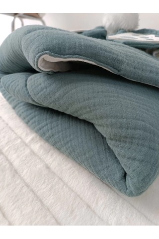 Yenidoğan 4 Kat Müslin Kumaş Kulaklı Patili Fiyonk Bebek Battaniyesi Kundak Kahverengi Çok Renkli