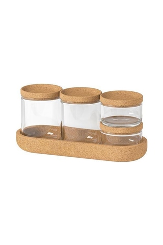 5 Parça Banyo Seti, Cam-Mantar Kapaklar MeridyenDukkan Banyo Düzenleyici Kutular