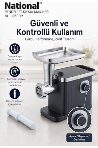 National NL-G1500R 1500 W Et Kıyma Ve Rende Seti