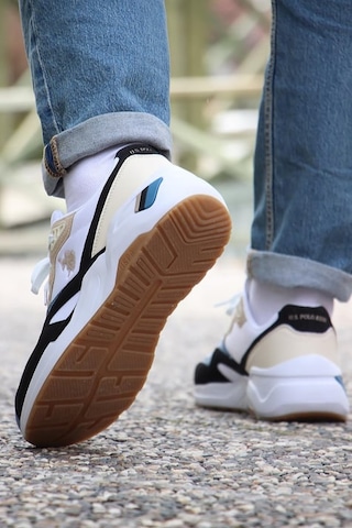 U.s. Polo Assn. Husky 4 Fx Comfort Hafif Taban Erkek Sneaker Beyaz Mavi Beyaz Mavi