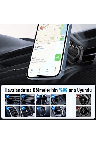 Ally Ml-216 Magsafe Araç İçi Havalandırma Telefon Tutucu- 5775