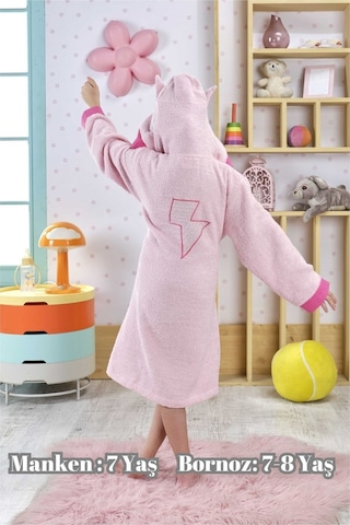 Ely Parker Kız Çocuk Bornozu, Pamuklu, Kapüşonlu, Süperkahraman Hero, Bebek 0 14 Yaş Elyprkr00978 Açık Pembe