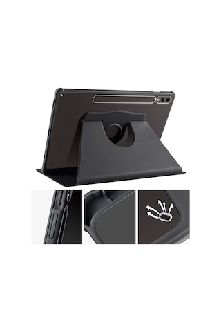 Galaxy Uyumlu Tab S9 Plus Kılıf Termik Kalem Bölmeli Dönebilen Standlı Kılıf