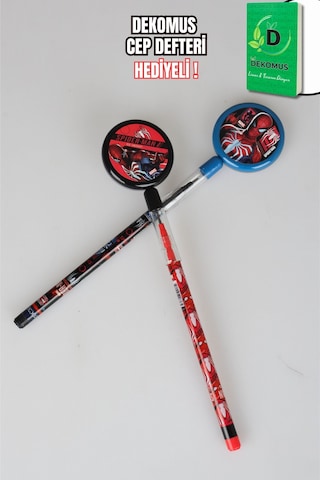 X Dekomus Lisanslı Spiderman Hero Gear Collection Yumurtalayan Labirent Figürlü Geçmeli Kurşun Kalem Tek Adet 124-Pembe