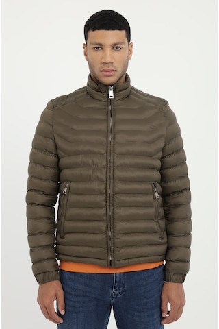 Dufy Haki Kapitone Slim Fit Erkek Mont-25285 Haki