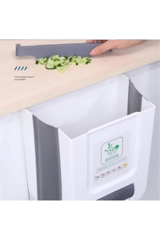 Zhlhome Katlanabilir Mutfak Çöp Kovası Torba Hazneli Beyaz