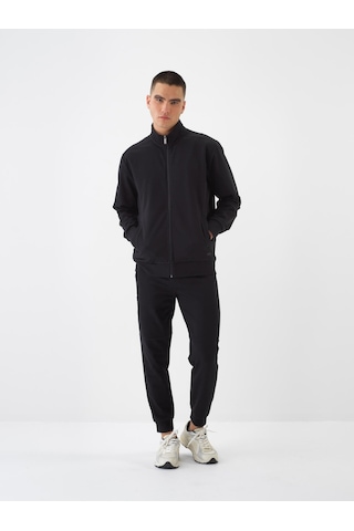 Xint Siyah Pamuk Dokulu Regular Fit Sweat Mont 350192