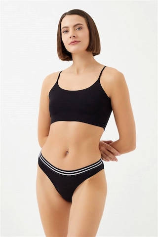 Cottonhill Siyah Renk Spor Kesim %90 Pamuklu Kadın Bikini Külot Siyah