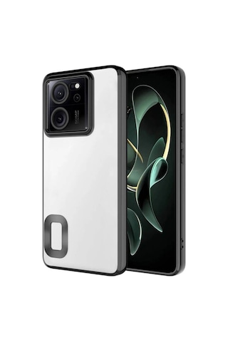Xiaomi Mi 13t Pro Kılıf Kamera Korumalı Logo Gösteren Zore Omega Kapak Siyah