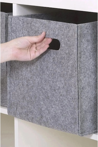 Gri Keçe Organizer Çok Amaçlı Dolap İçi Düzenleyici Kare Gri