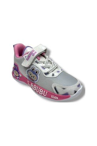 Cakgo Labubu 624-26 Simli Parlak Deri Işıklı Anatomik Kız Çocuk Sneaker Beyaz Pembe 31-35 Beyaz