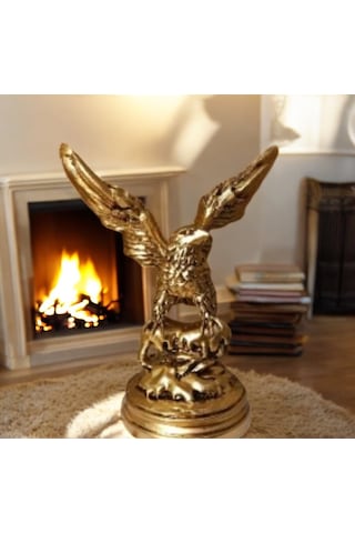 10cm -18cm Ebatlarında Kırılmaz Polyester,sarı Renk Kartal Biblo