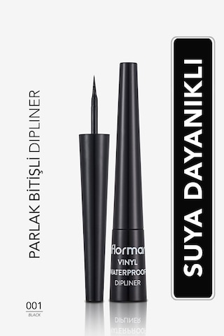 Flormar Suya Dayanıklı Parlak Dipliner (SİYAH) - Waterproof Dipliner - 001 Black - 8690604536498
