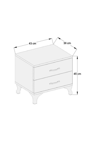 AE-2022 London Beyaz 2 Çekmeceli Komodin Şifonyer