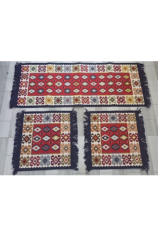 Oto Koltuk Üstü Kilim 45x50 50x130cm 3'lü Set