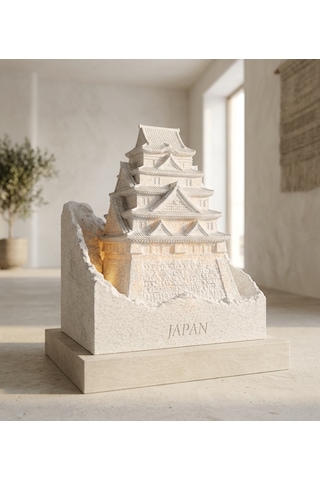 Dünya Mirasları Led Işıklı 3d Dekoratif Yapılar Koleksiyonu Himeji Kalesi Gri