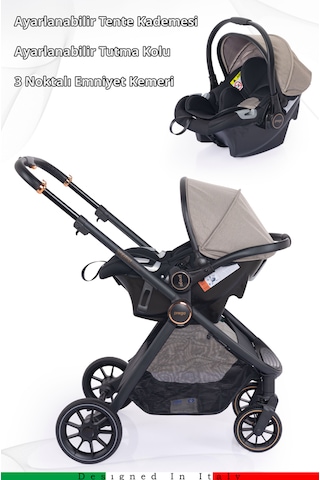 Prego Venüs Premium Travel Sistem UV Tenteli Travel Sistem Bebek Arabası