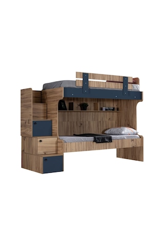 Ranza, Riva Merdivenli 2'li Ranza + 3 Kapılı Dolap + 2 Adet Comfort Yatak 90 X 190 CM
