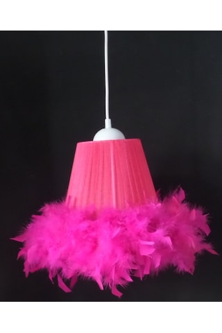 Fuşya Yatak Odası Kız Çocuk Odası Tüylü Avize