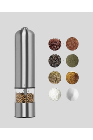 Elektrikli Tuz Karabiber Değirmeni Paslanmaz Gövde, Led Işıklı Ve Ayarlanabilir Öğütme Çok Renkli