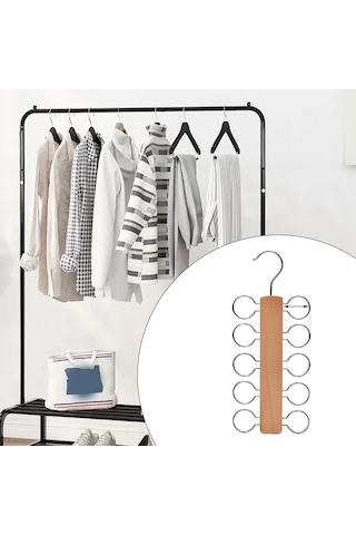 Homyl Kravat Askısı Şal Organizatör Uzay Tasarruf Eşarp Odun Odun Diğer