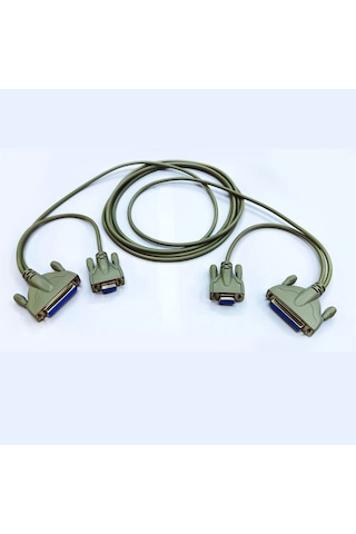 Lpt 25pin+9 Pin Com Seri Port Kablo 2 Ucu Lpt+rs232 Kablo 3m