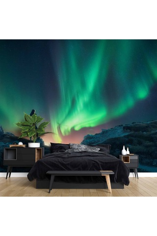 Kutup Işıkları Manzaralı Duvar Kağıdı 1 M²