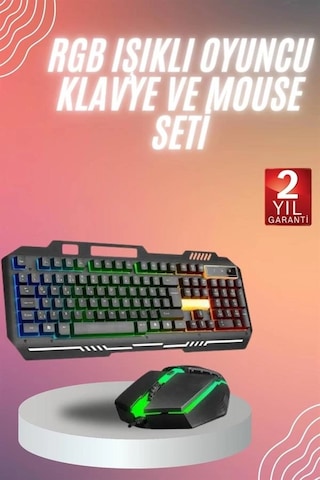 Mey Najmaddin Rgb Işıklı Gaming Klavye Q Klavye Mouse li Najmaddin