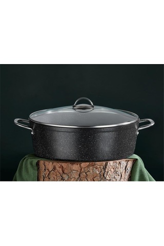 Oms Gastro Granit Karnıyarık Tencere 34x9,5cm 3313 Siyah