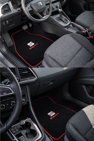 Seat Uyumlu 5 Li Oto Halı Paspas & Dijital Baskılı Araç Boyun Yastığı & Çok Parçalı Oto Aksesuar Seti
