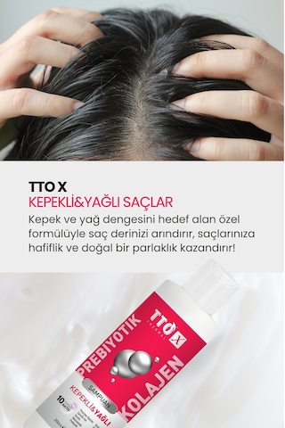 Tto-x Prebiyotik & Kolajen Kepekli Ve Yağlı Saçlar Şampuan 250ml Tüm Saçlar