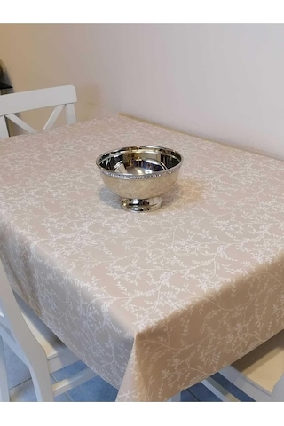 Başak Ev Tekstili 268 Elyaflı Pvc Muşamba - Desenli Silinebilir Masa Örtüsü Bej-140 X 240 Çok Renkli