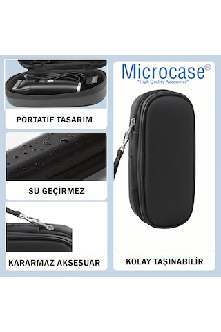 Microcase Traş Makinası / Saç Kesme Makinaları İçin Askılıklı Seyahat Saklama Çantası Koruma Kabı Kutusu Al5434 Siyah