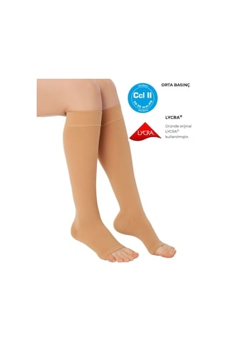 Variteks Diz Altı Varis Çorabı Burnu Açık (Orta Basınç) 912