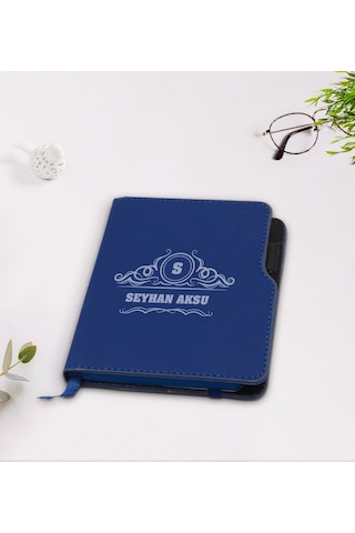 Kişiye Özel Isimli Lacivert Termo Deri Defter-33