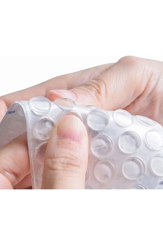 100 Lü 10mm Yapışkanlı Şeffaf Silikon Ses Stoperi Dolap Çekmece Tamponu Koruyucu Şeffaf