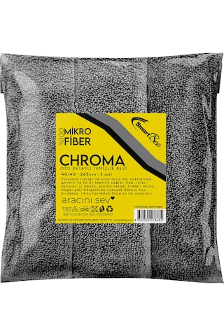 SmartBee Chroma Mikrofiber Oto Temizlik Bezi 3’lü 40×40cm 265GSM
