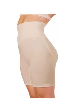 Kadın Dikişsiz Yüksek Bel Paçalı Korse Ten