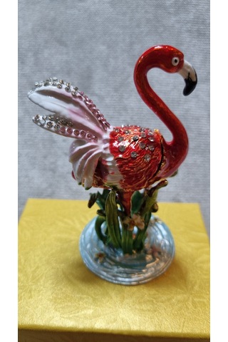 Zirkon Taşlı Flamingo Kutu Biblo 001