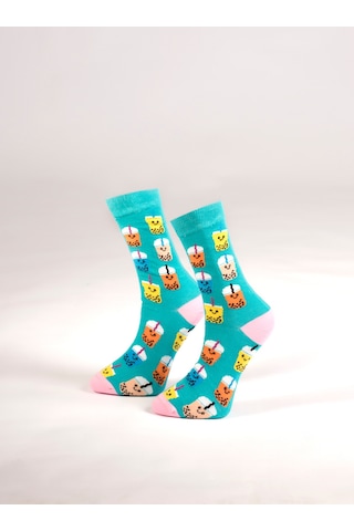 Ozzy Socks Drink Desenli Çorap Turkuaz