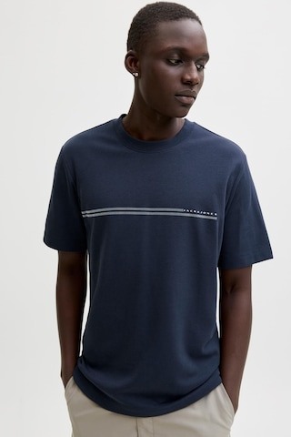 Jack & Jones Jcofusıon Erkek Basic Tişört Bisiklet Yaka, Göğüs Logolu Lacivert