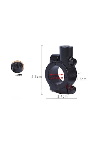 Motosiklet Ayna Takma Kelepçesi 10 Mm Düz Diş Ayna Braketi 2 Ad