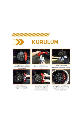 Kırmızı Brembo Üstü Baskılı Kaliper Kapağı 4'Lü Set