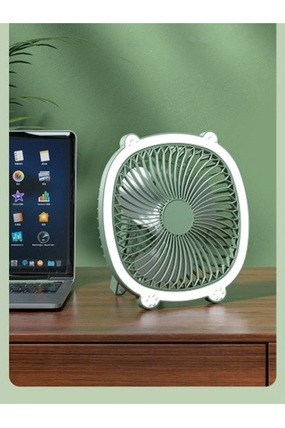 Mkjınmeı Masaüstü Fan Ev Tipi Masa Lambası Dolgu Işığı Küçük Fan Fwm6nm Yeşil