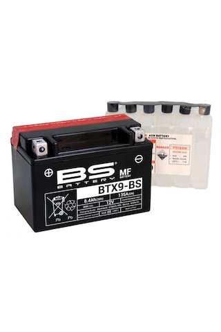 Bs Akü Btx9-bs 12v9 Ah Sulu Mf Tip Yatık