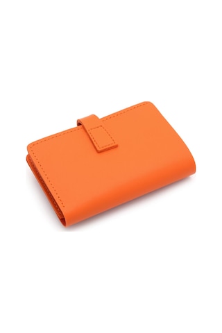 Yumuşak Suni Deri Fermuar Bölmeli Trend Kadın Cüzdan - Prs-elif-turuncu Turuncu