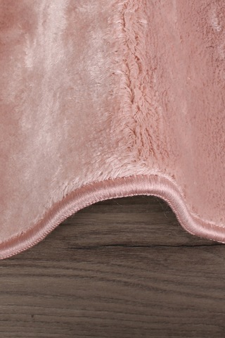 Relax Pudra 60x100 + 50x60 Cm 2'li Köşeli Ponpon Saçaklı Banyo Halısı Paspası Seti Kaymaz Tabanlı Pudra Pembe