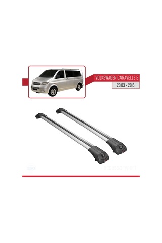 Volkswagen Caravelle T5 2003-2015 Arası İle Uyumlu Ace-1 Ara Atkı Tavan Barı Gri